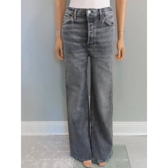 RE/DONE 70's Ultra High Rise Wide Leg Jean in Silver Fade 32 - Picture 1 of 3